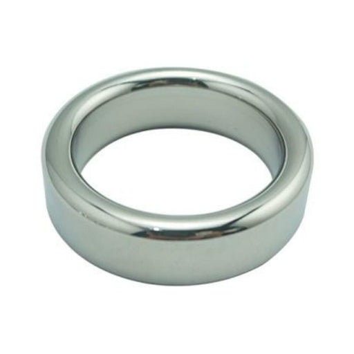 Heavy polished stainless steel ring with a smooth, rounded design for intimate wear.