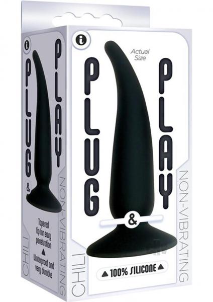 Plug And Play Silicone Chili Black Butt Plug | SexToy.com