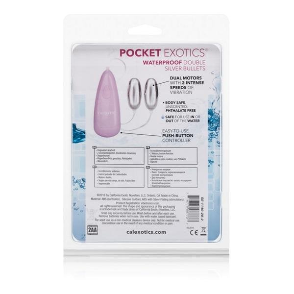 Pocket Exotics Double Silver Bullet Vibrator Waterproof | SexToy.com