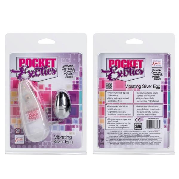 Pocket Exotics Vibrating Silver Egg | SexToy.com