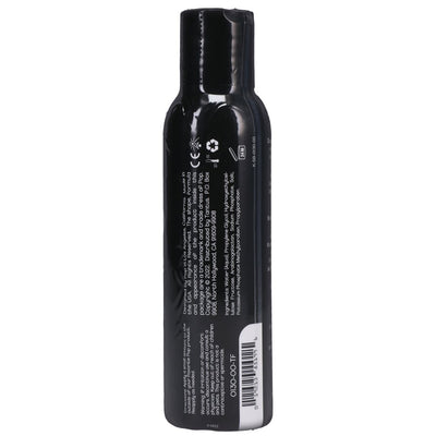 Back view of POP Lube by TANTUS water-based lubricant bottle showing product details and ingredients label.