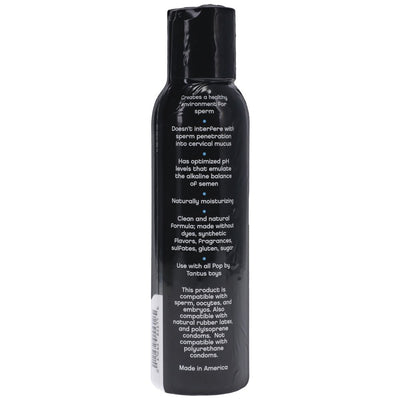 Black bottle of POP Lube by TANTUS water-based lubricant with product details and usage instructions on the label.