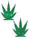 Pot Leaf Green Glitter Pasties | SexToy.com