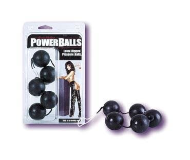 Power Balls Latex Dipped Weighted Pleasure Balls 1.25 Inch - Black | SexToy.com