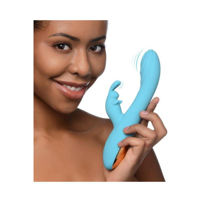 Power Bunny Snuggles Rabbit Vibe Silicone Rechargeable Teal | SexToy.com