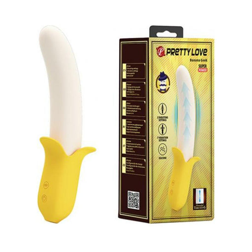 Pretty Love Banana Geek Thrusting Vibrator - Yellow - SexToy.com