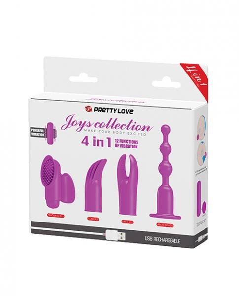 Pretty Love Joys 4 In 1 Kit Bullet Vibrator with Attachments | SexToy.com