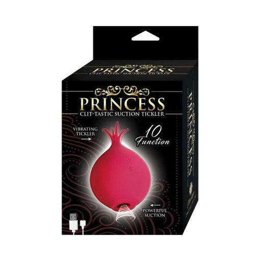 Princess Clit-tastic Suction Tickler Rechargeable Silicone Vibrator Red | SexToy.com