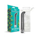 7-inch curved gray G-spot vibrator with cannabis leaf design, packaging, and white storage pouch with zero waste logo.