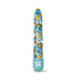 7-inch Prints Charming Pop Tease vibrator with colorful comic-style print and light blue base.