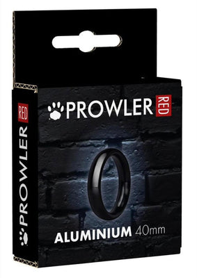 Black aluminum 40mm Prowler Red ring in branded black packaging with white and red text.