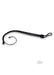 Black leather Turkish Knot whip with braided handle and wrist loop on white background.