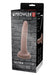 Packaging of Prowler Red Ultra Cock 7 Caramel realistic dildo with suction cup against a brick wall background.