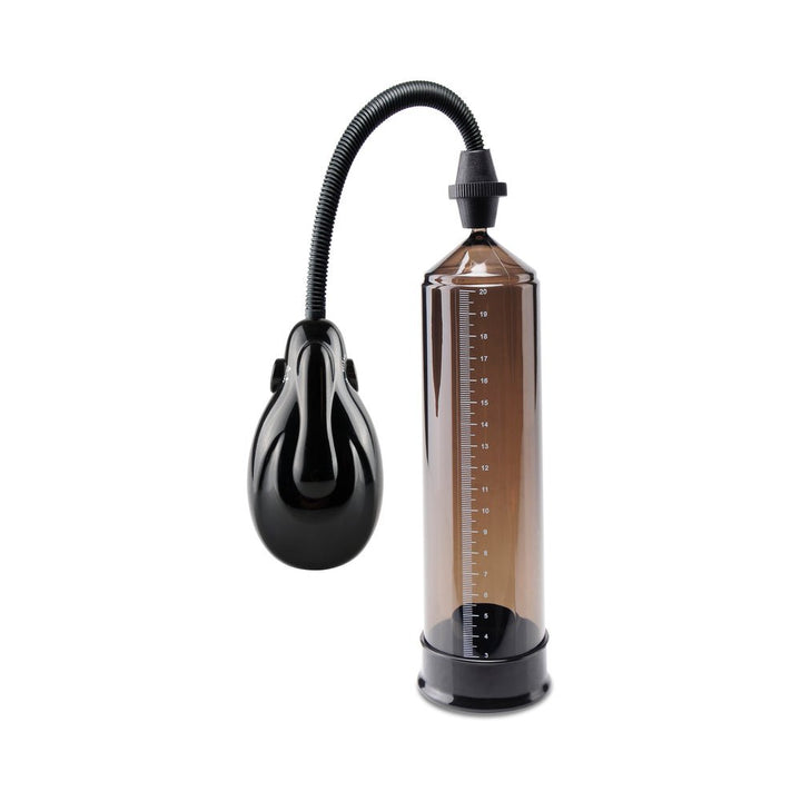 Pump Worx Beginners Auto VAC Kit with smoked vacuum cylinder, manual pump bulb, and flexible hose for gradual enhancement.