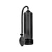 Black classic vacuum erection pump with handheld bulb and flexible hose on white background