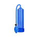 Blue classic vacuum pump with handheld squeeze bulb and flexible hose for enhanced performance.