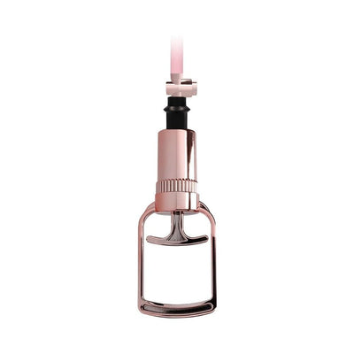 Rose gold hand pump with ergonomic handle for clitoral and nipple suction set