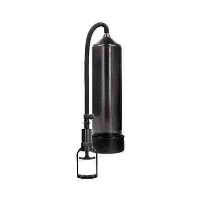 Black vacuum pump with clear cylinder, trigger grip handle, and flexible hose for comfortable use.