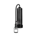 Black vacuum pump with clear cylinder, trigger grip handle, and flexible hose for comfortable use.