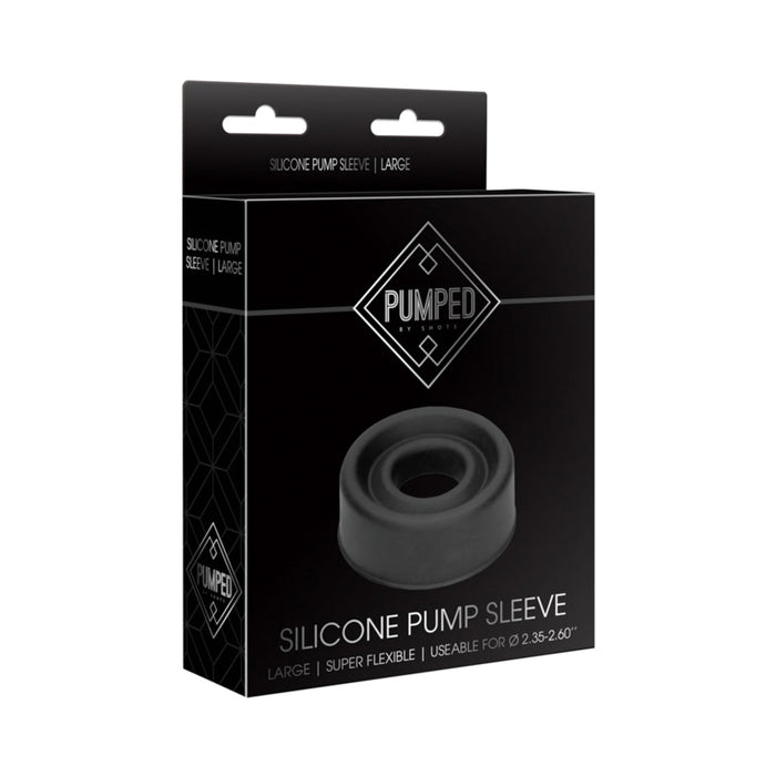 Pumped - Silicone Pump Sleeve Large - Black | SexToy.com