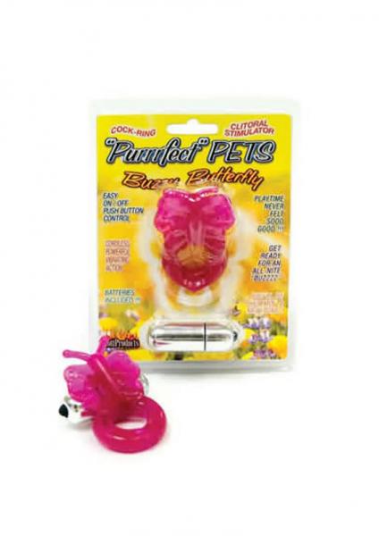 Purrrfect Pets Buzzy Butterfly Stimulator With Vibrating Bullet  Magenta | SexToy.com