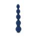 Midnight blue silicone anal vibrator with graduated beads and tapered tip, sleek and smooth design.