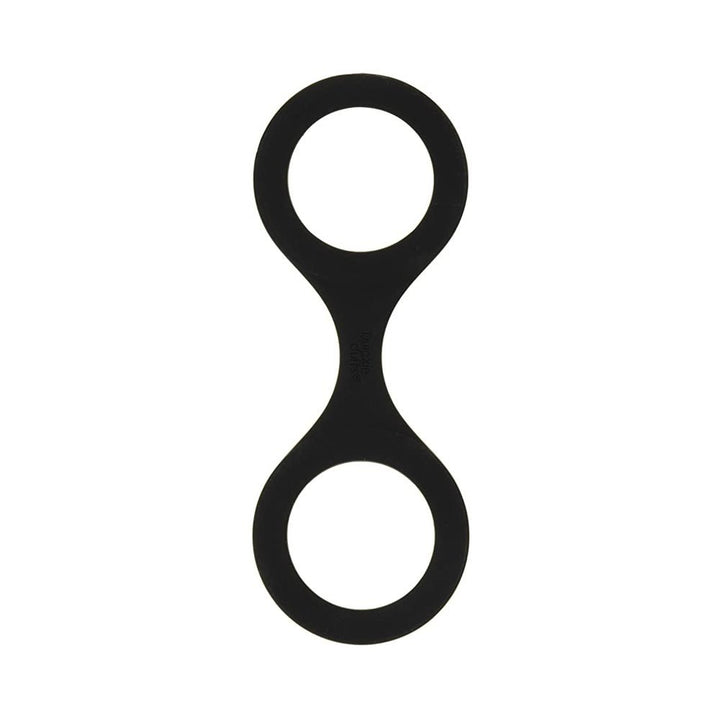 Black flexible silicone double loop cuffs designed for quick and comfortable wrist restraint.