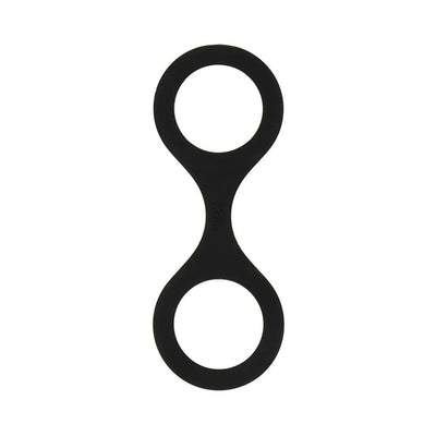 Black flexible silicone double loop cuffs designed for quick and comfortable wrist restraint.