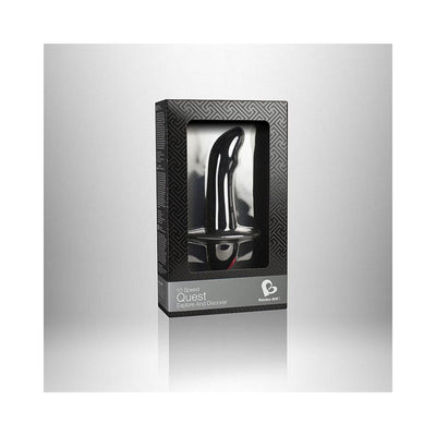 Black Quest Prostate 7X bullet vibrator in sleek packaging with clear window display.