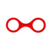 Red flexible silicone Quickie Cuffs designed for comfortable, discreet wrist restraint.