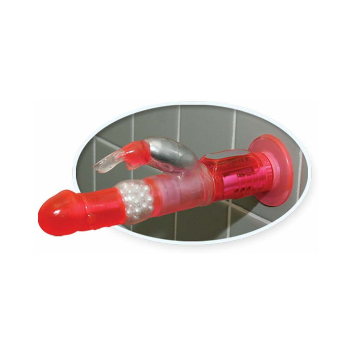 Rabbit Pearl Waterproof Deluxe Rotating Wall Bangers Pink - SexToy.com