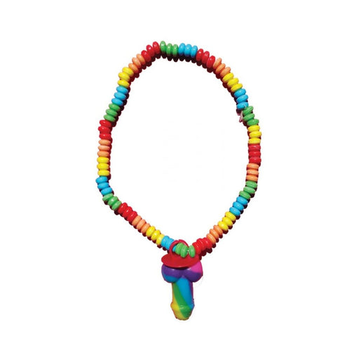 Rainbow Cock Stretchy Candy Necklace | SexToy.com