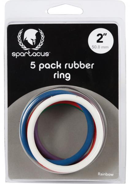 Rainbow Rubber C Ring 5 Pack - 2 inch | SexToy.com