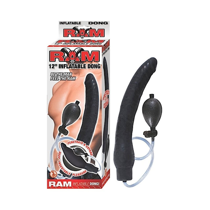 Ram Inflatable Latex Dong 12 Inch	- Black | SexToy.com