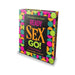 Ready Sex Go! foreplay and sex game box with colorful geometric border and bold text on black background
