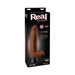 Real Feel Deluxe No. 10 waterproof 10-inch realistic vibrator with suction cup base in packaging box.