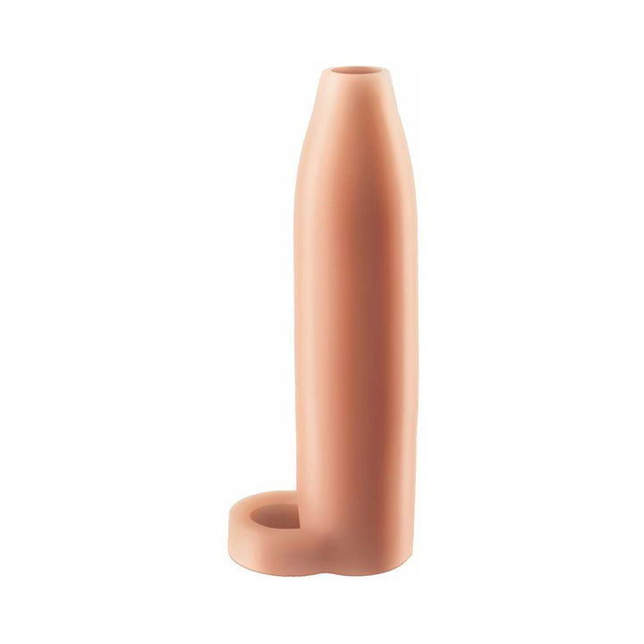 Beige Real Feel Enhancer XL extension sleeve with ball strap, designed for added thickness and comfort.