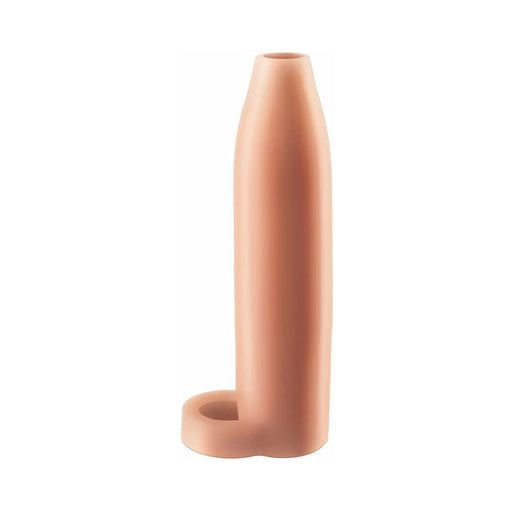 Beige Real Feel Enhancer XL extension sleeve with ball strap, designed for added thickness and comfort.
