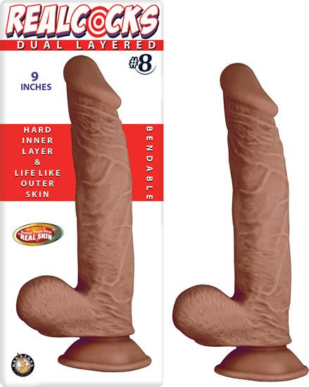 Realcocks Dual Layered #8 - Brown - SexToy.com