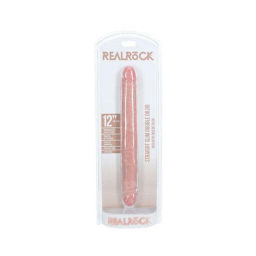 Realrock 12 In. Slim Double-ended Dong Beige - SexToy.com
