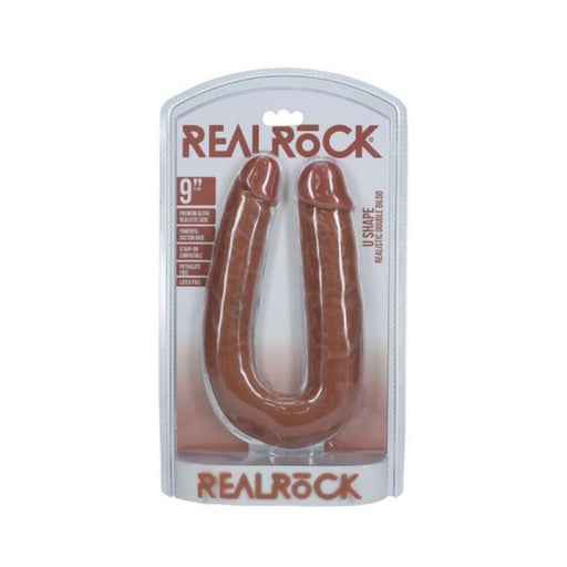Realrock 9 In. U-shaped Double Dildo Tan - SexToy.com