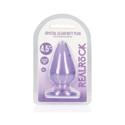 Realrock Crystal Clear 4.5 In. Anal Plug Purple | SexToy.com