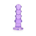Purple crystal clear curvy 5.5-inch dildo with suction cup base for versatile use.