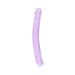 Clear lavender double-ended dildo with realistic texture and flexible design.