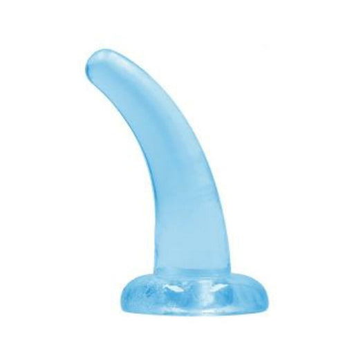 Realrock Crystal Clear Non-realistic Dildo With Suction Cup 4.5 In. Blue | SexToy.com