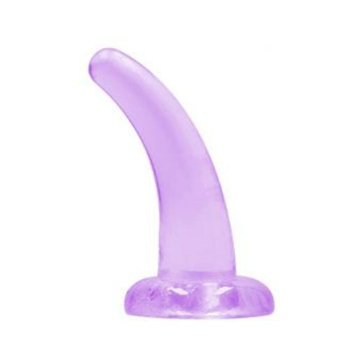 Realrock Crystal Clear Non-realistic Dildo With Suction Cup 4.5 In. Purple | SexToy.com