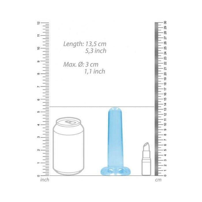 Realrock Crystal Clear Non-realistic Dildo With Suction Cup 5.3 In.  Blue | SexToy.com