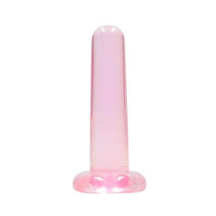 Realrock Crystal Clear Non-realistic Dildo With Suction Cup 5.3 In. Pink | SexToy.com