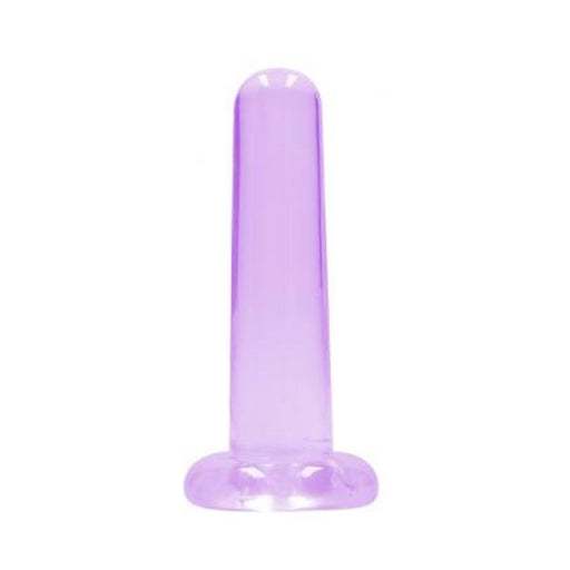 Realrock Crystal Clear Non-realistic Dildo With Suction Cup 5.3 In. Purple | SexToy.com