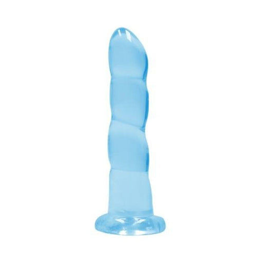 Realrock Crystal Clear Non-realistic Dildo With Suction Cup 7 In. Blue | SexToy.com